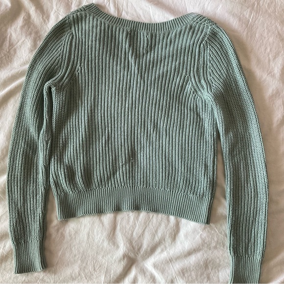 Abercrombie & Fitch Mint Green V-neck Sweater - Picture 2 of 6